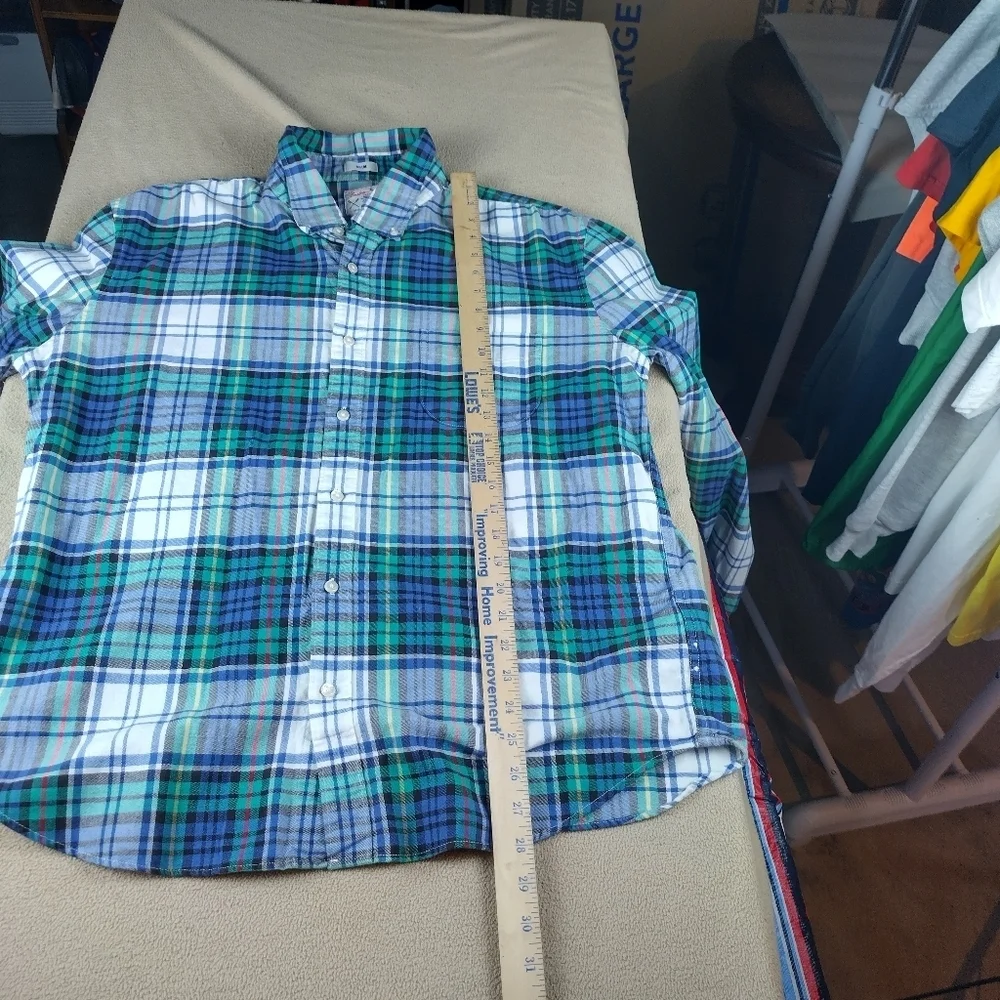J. Crew The Broken In Oxford Shirt Men's XLarge Button Down Plaid Casual Wear